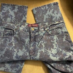 Gloria Vanderbilt Blue Denim Jeans Floral print 18